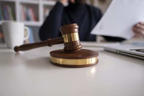 judge gavel resting on table
