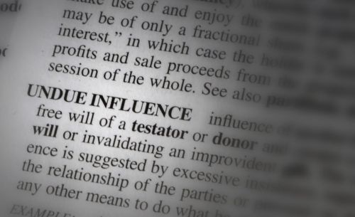 the definition of undue influence in the dictionary